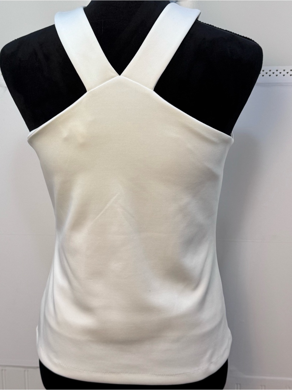 Bisou Bisou White Studded Halter Tank Top Y2K Glam Rhinestone Size Small - Picture 4 of 9